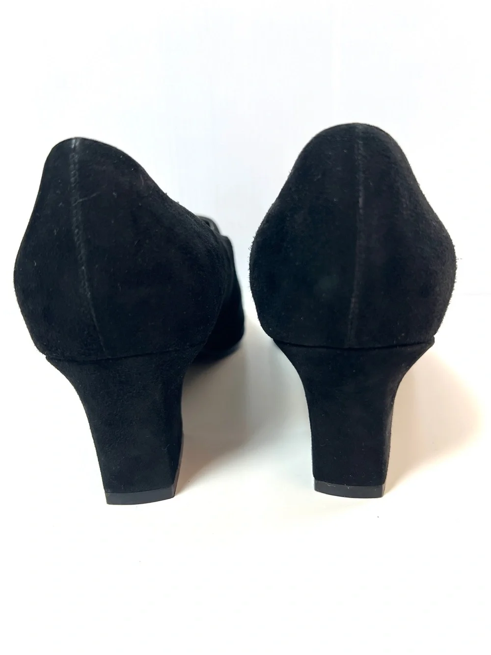 Karen Scott Riley Black Suede Leather Square Toe Block Heel Pumps Size 10M